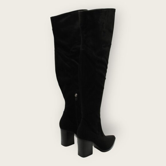 Marc Fisher Womens Black Pointy Toe Block Heel Zip-up Dress Boots - Picture 6 of 7